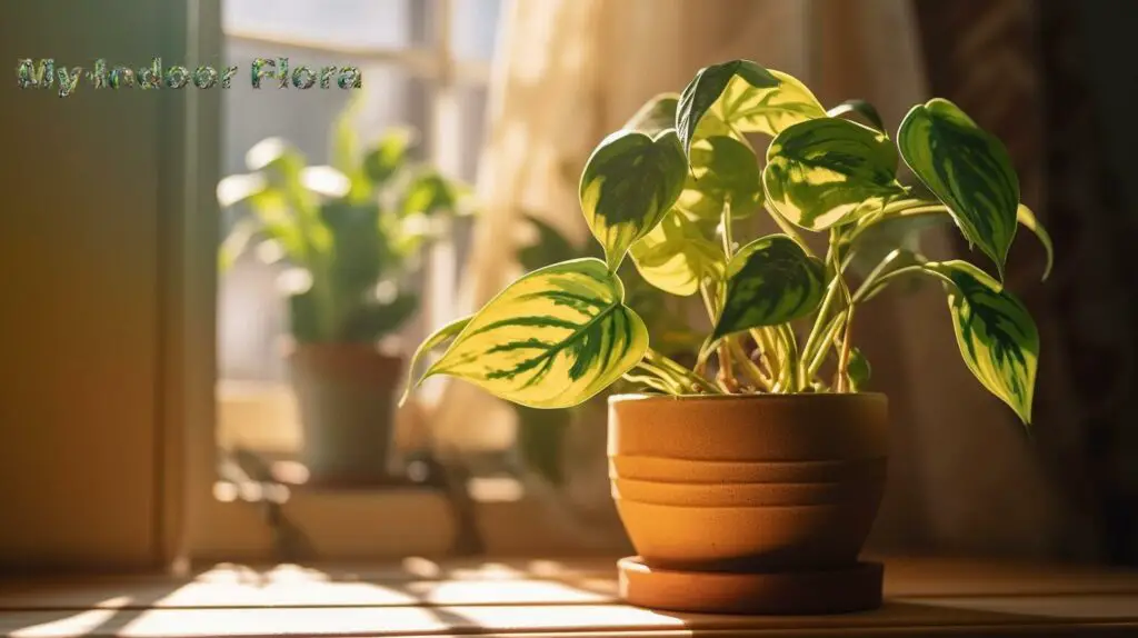 Houseplant thriving in natural sunlight